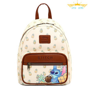 Loungefly Disney Lilo & Stitch Pineapple Brown Mini Backpack Bag New